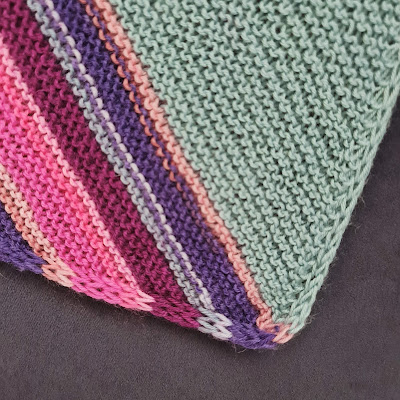 Striped Baby Blanket with i-Cord Edging