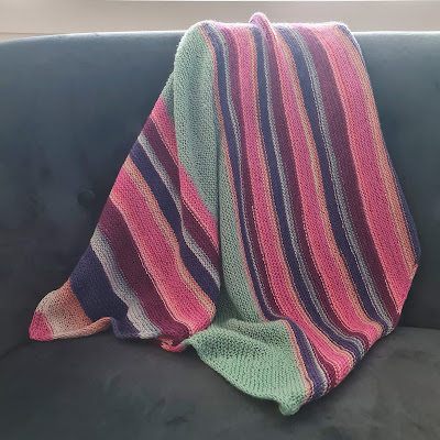 Striped Baby Blanket with i-Cord Edging